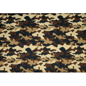 10cm Baumwolldruck (feiner Popelin) Camouflage braun  (Grundpreis € 12,00/m)